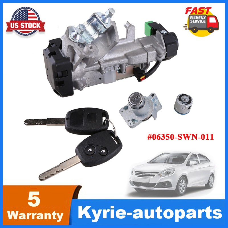 For 2007-2011 CRV Ignition & Door Lock Cylinder Switch Assembly Set 2 Remote Key