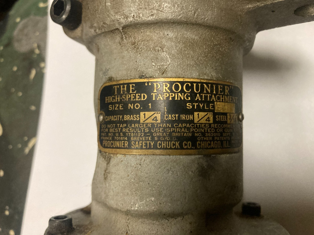 DRILL PRESS ATTACHMENT PROCUNIER TAPPING HEAD NO 1