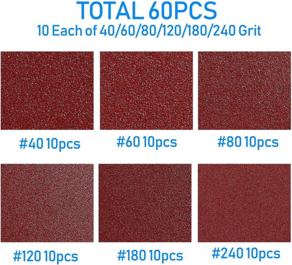 Triangle Oscillating Multi Tool Sanding Pads, 60PACK SANDPAPER, Reddish Brown