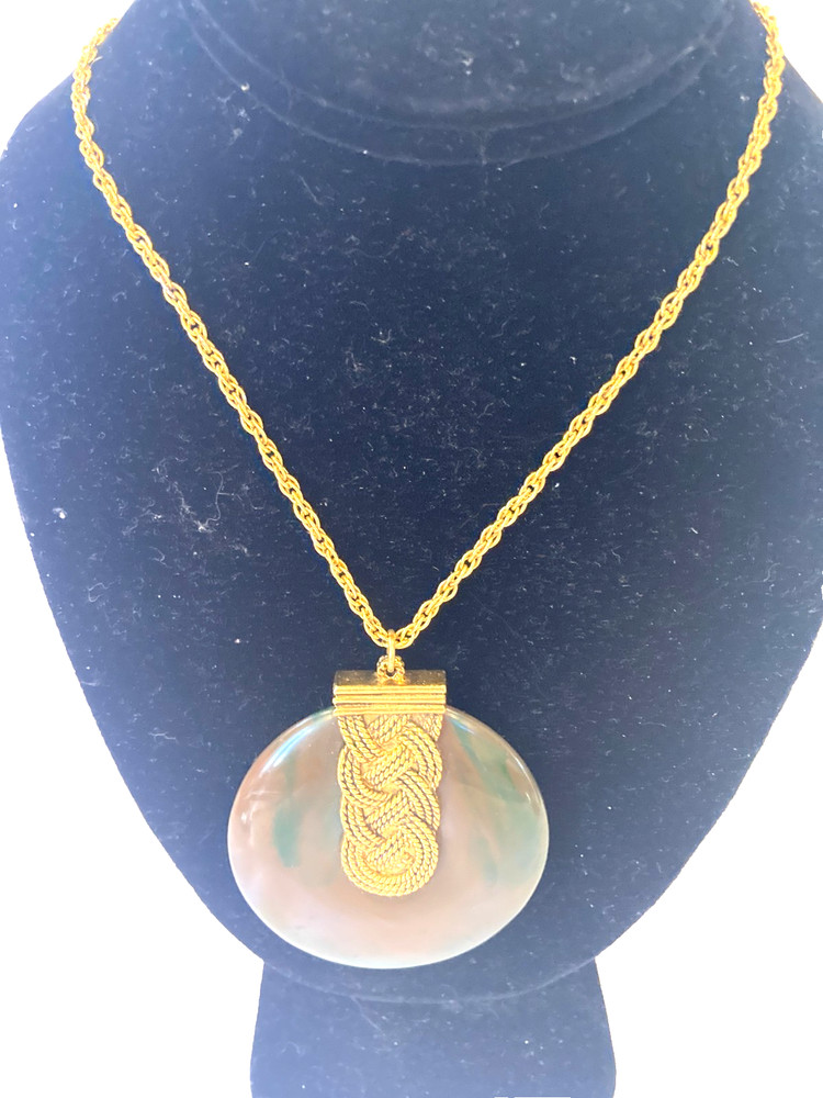 Vtg Max Factor “Khara” Perfume Glacé Necklace – 1970s Solid Perfume Pendant