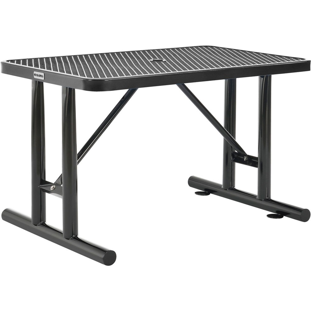 4' Rectangular Expanded Metal Outdoor Table Black
