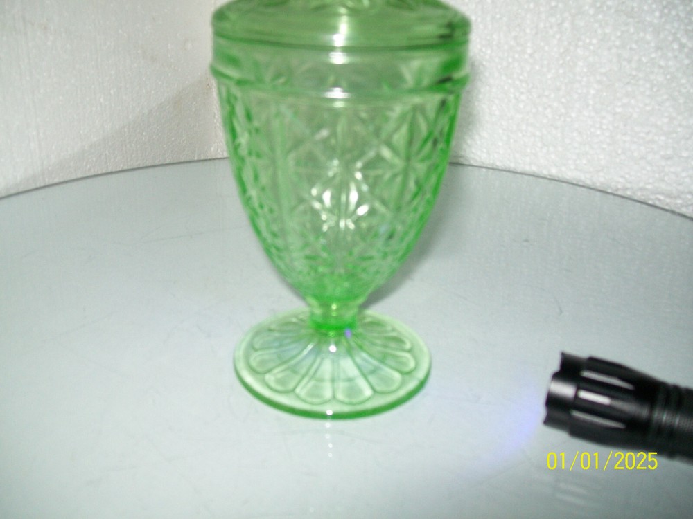 Green Depression Hazel Atlas Candy Jar