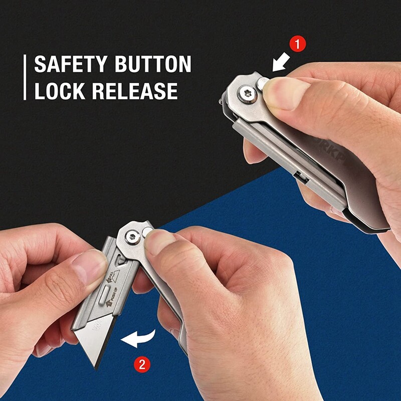 WORKPRO 3-Pack Folding Utility Knife Set EDC Box Cutter Knife Quick Change Blade