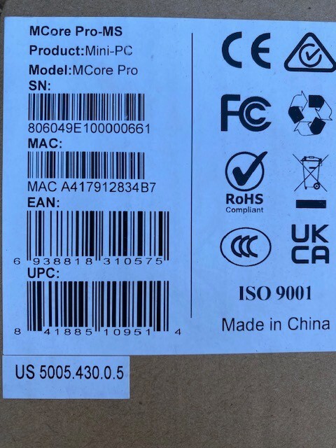 Yealink Mcore Conferencing Mini-PC YEA-MCOREPRO-MS MCORE PRO-MS