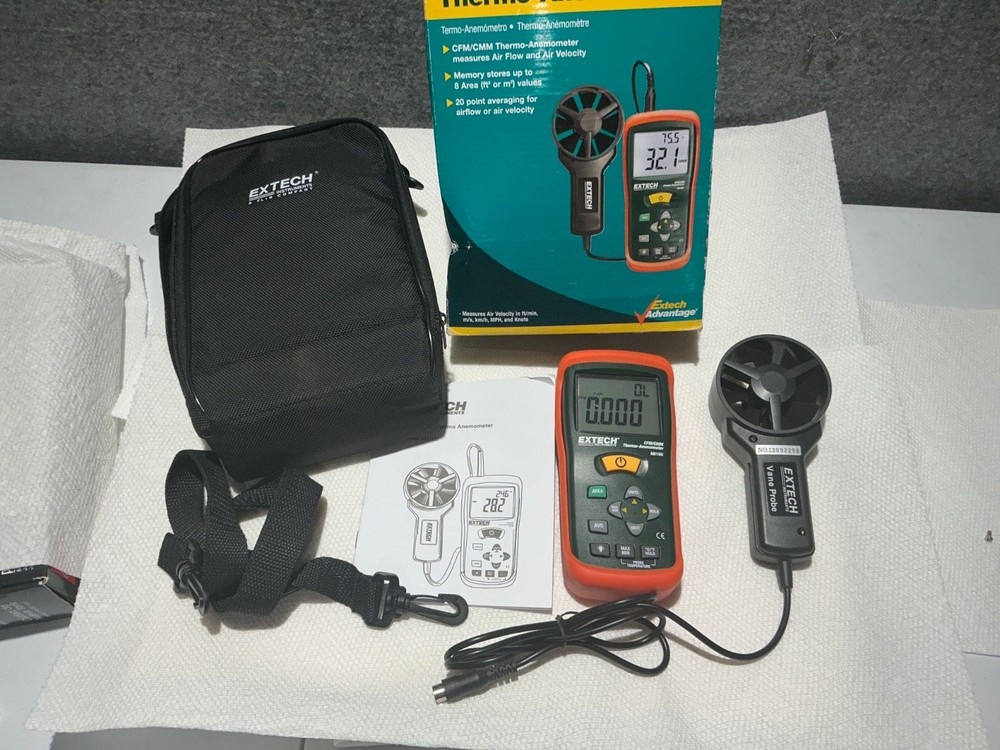 EXTECH AN100 CFM/CMM THERMO-ANEMOMETER Open Box- I never used it