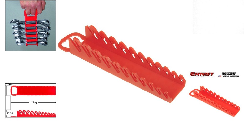 Portable Red Wrench Organizer - 11 Tool Capacity for Efficient Tool Storage