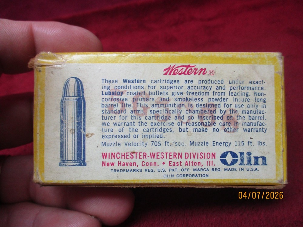 Vintage Western 32 S&W Long, 98gr. , Ammo Box, (EMPTY)
