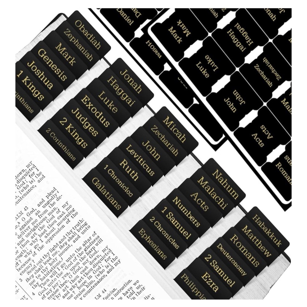 Easy To Read Bible Tabs 75 Laminated Large Print Index Tabs for Easy Navigation