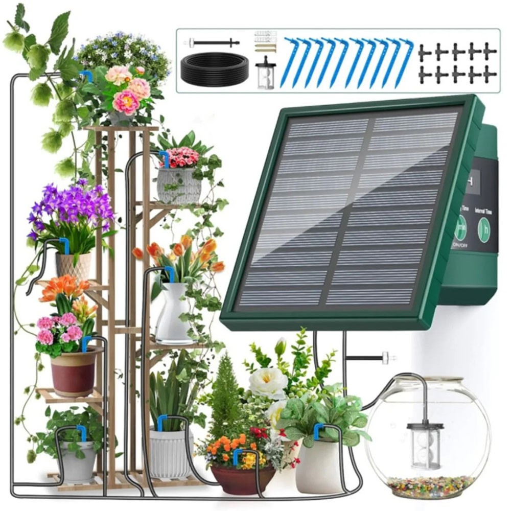 Solar Automatic Drip Irrigation System with Hose & Timer for Garden 1 SET