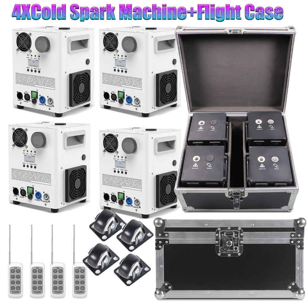 4PCS Large Cold Spark Firework Machine 1200W Stage Effect Machine DMX dj Disco