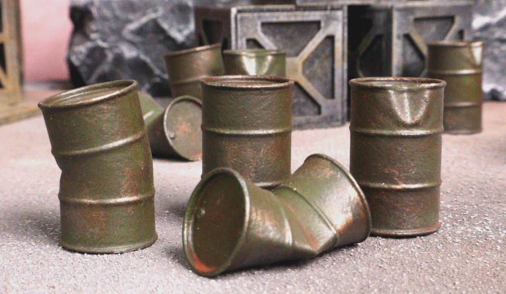 Modern Battered Barrels - High Quality Hand Cast Wargaming Scenery