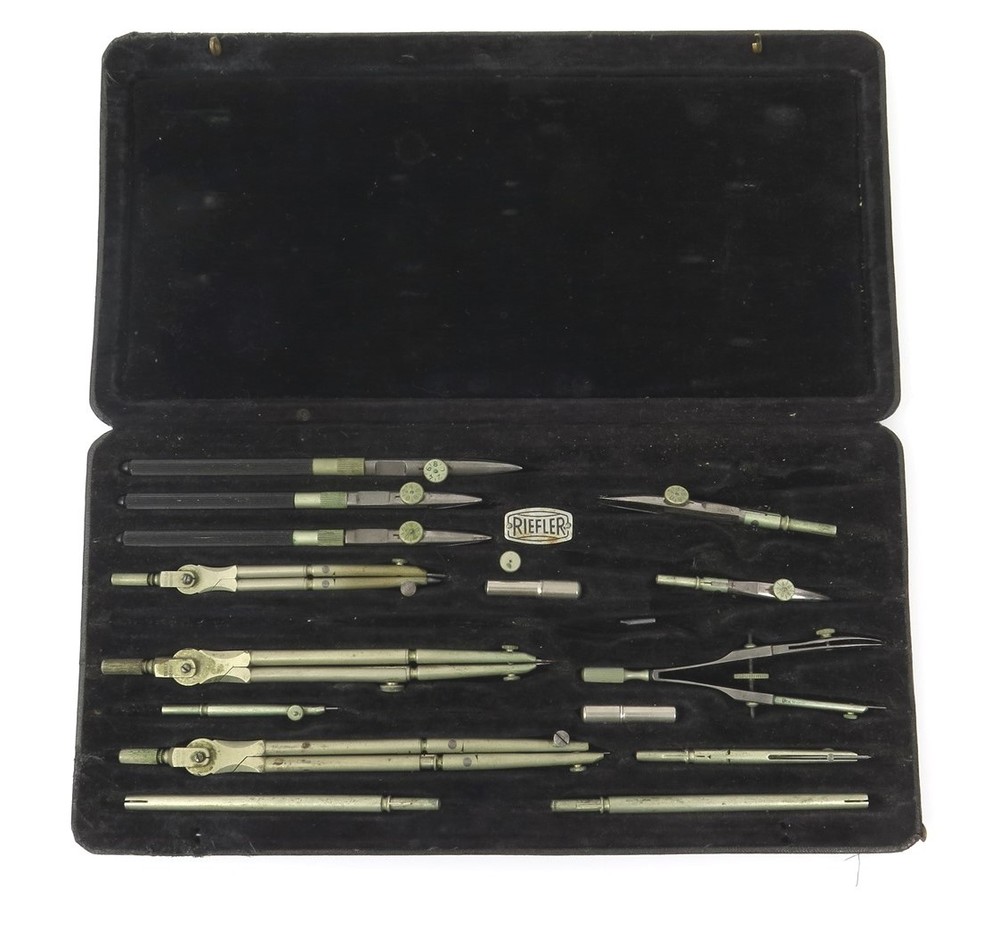 Antique RIEFLER Drafting Tools Set