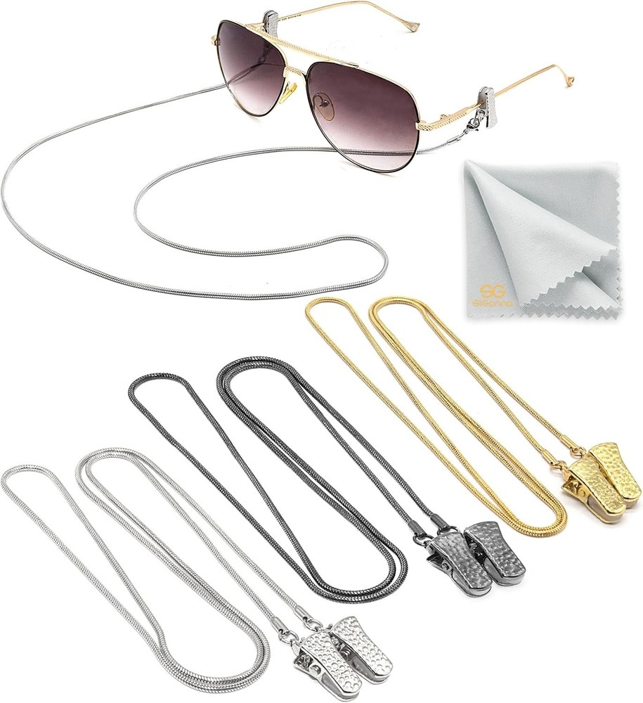 Secure Eyeglasses Strap Holder - Alligator Clasps Included