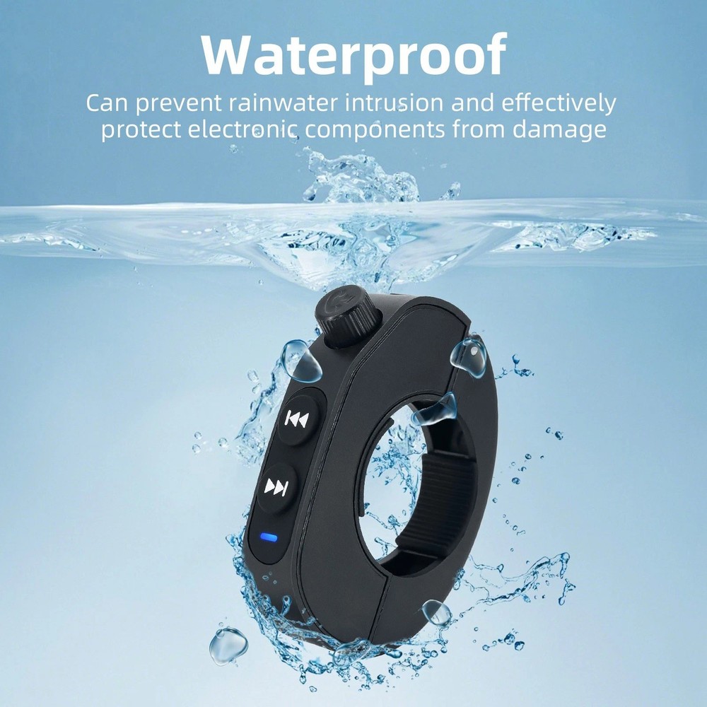 For Motorcycle Scooter Bluetooth Wireless Remote Control Media Button Black