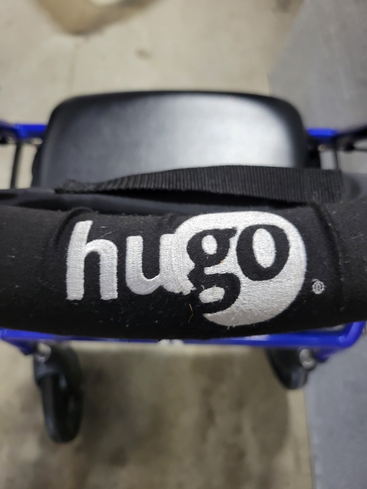 Hugo Elite Rollator Walker with Seat Backrest Saddle Bag Folding - Blue