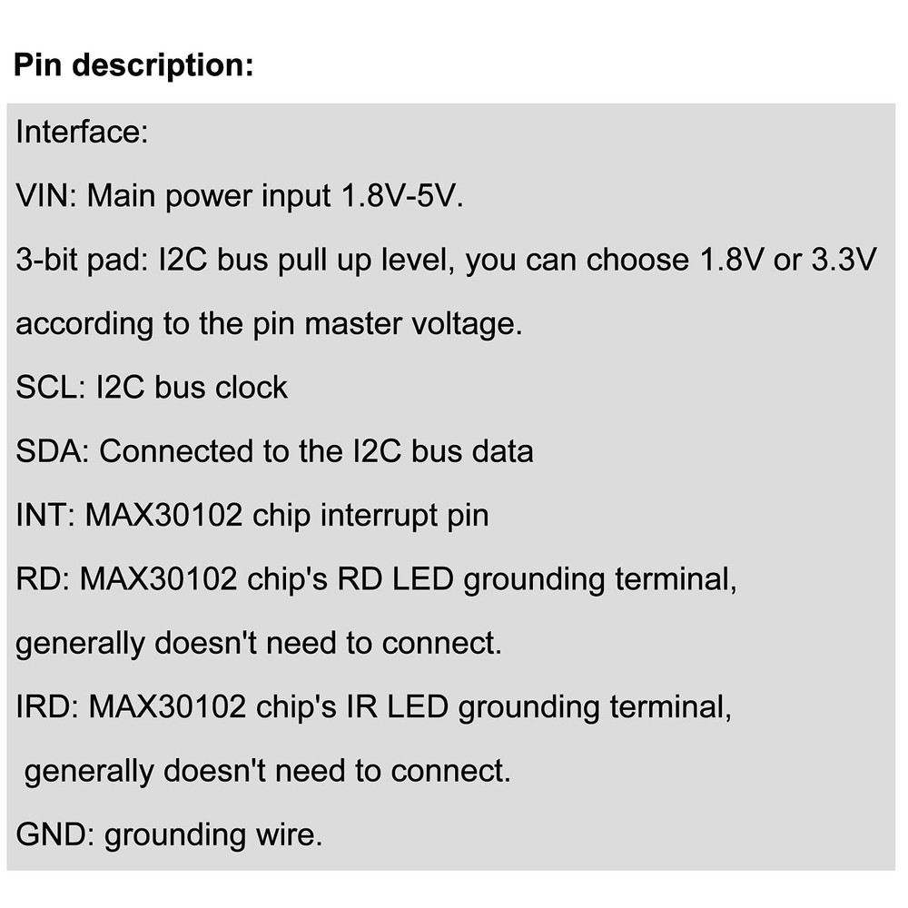 2Pcs Heart Rate Sensor Module MAX30102 Blood Oxygen Sensor Pulse Detection