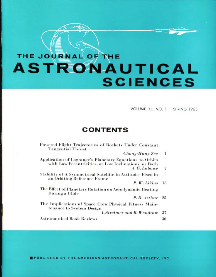 Journal Astronautical Sciences Spring 1965 Glide Heat
