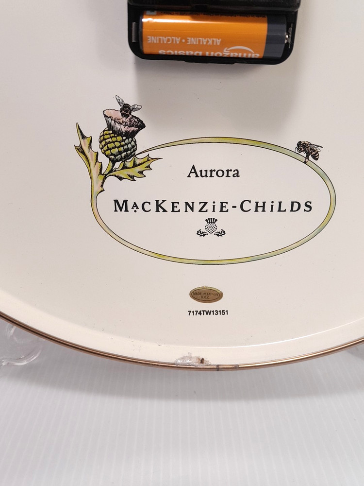 HTF Mackenzie Childs Aurora Hanging Wall Clock, Some Issues, Tested Working