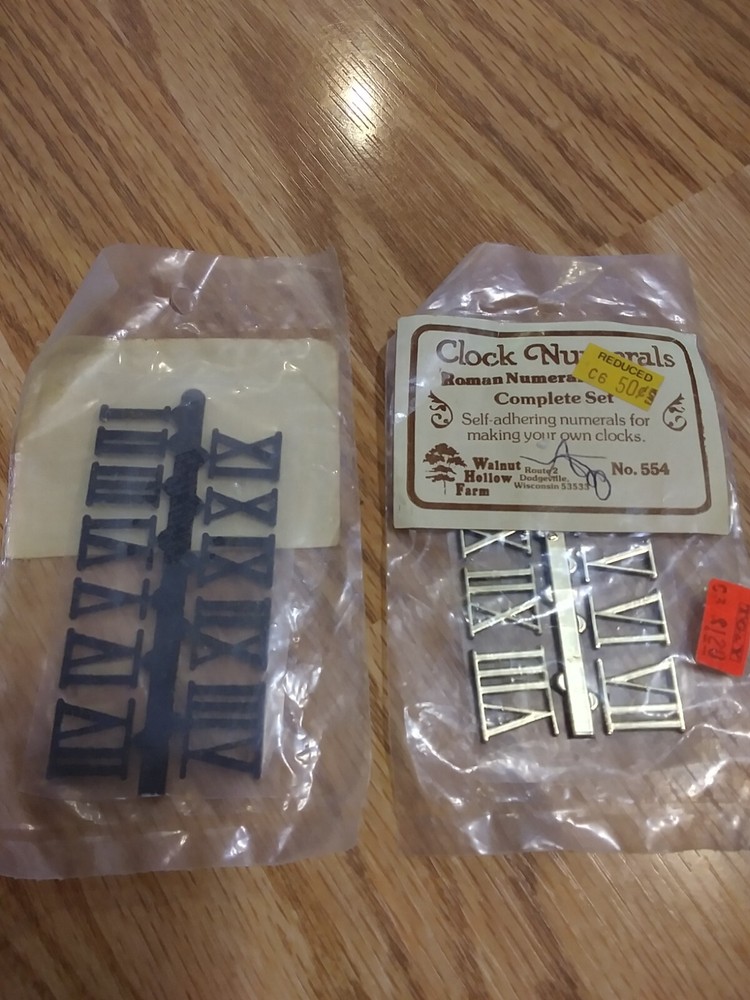 NOS Walnut Hollow Farm 5/8" Clock Numerals. 2 Sets