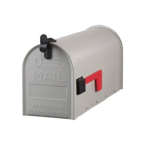 Medium Gray Rural Box Mail Storage Galvanized Steel - -