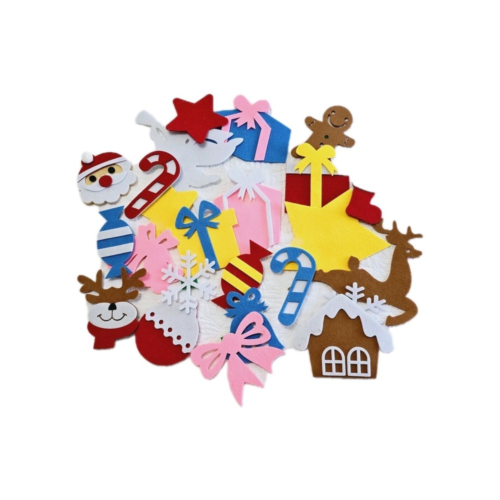 26PCS Felt Christmas Tree with Ornament Wall Hanging