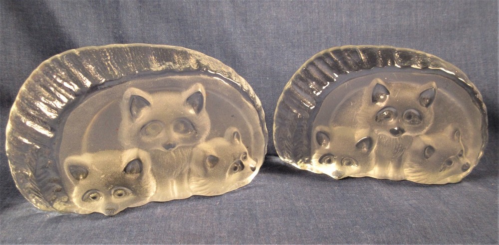 Viking Glass Racoon Bookends