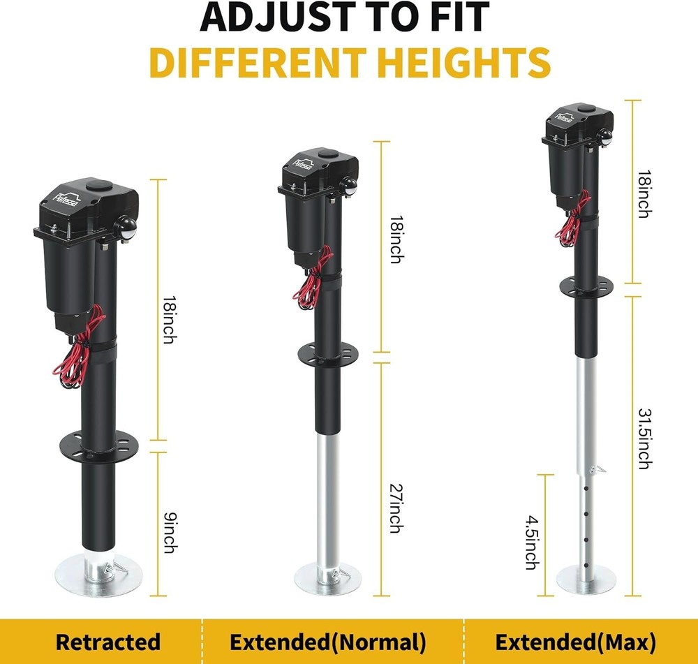 Pafessa USA 12V A-Frame Trailer Tongue Jack 3500lb Lift Cap 18" Travel w Cover