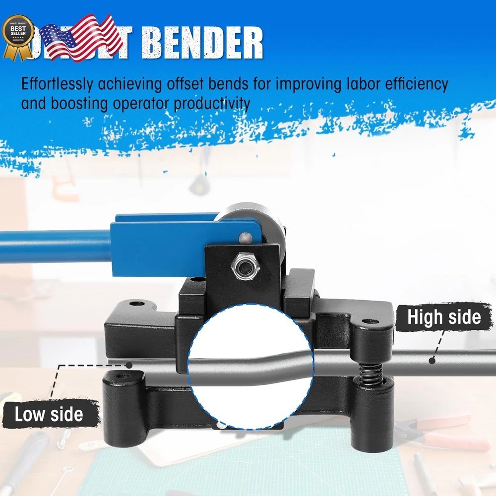 Dual Size Conduit Offset Bender 2 in 1 Both ½“& ¾” EMT Ensuring Precise Blue NEW