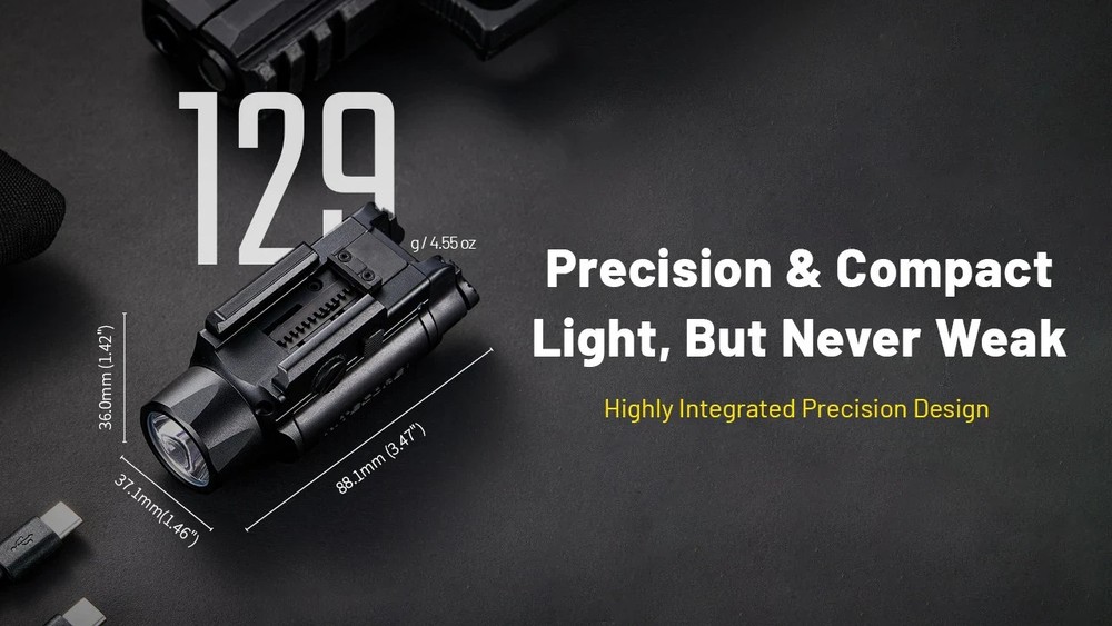 NITECORE NPL35 Flaslight Long-Range 2000LM High Output Tactical Light for Pistol