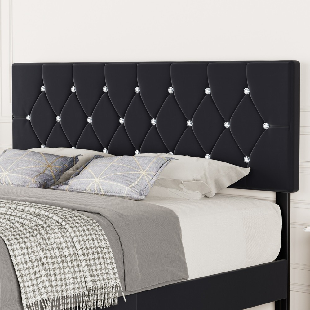 Queen King Size Upholstered Headboard Only Velvet Button Tufted Adjustable Bed