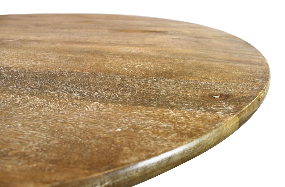 Jay 36" Solid Wood Round Bar Table in Distressed Natural Finish