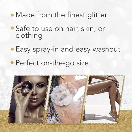 Gold Temporary Hair Glitter Spray