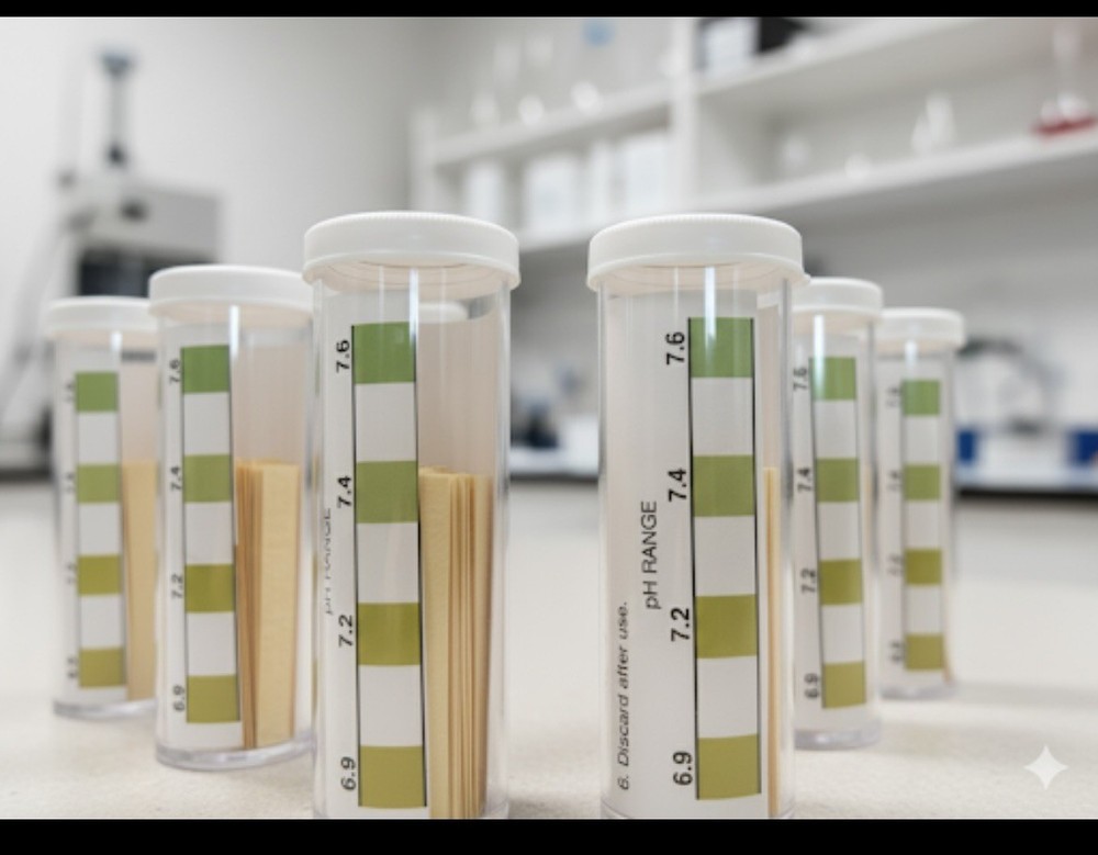 PH Strips  range 6.9 - 7.6  (100 Strips Per Vial)