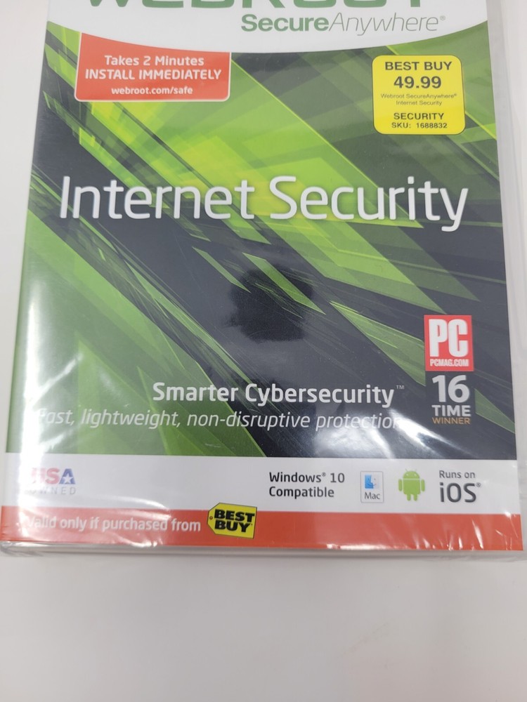 New NOS Webroot Secure Anywhere Internet Security 3 Devices for PC/MAC/Mobile