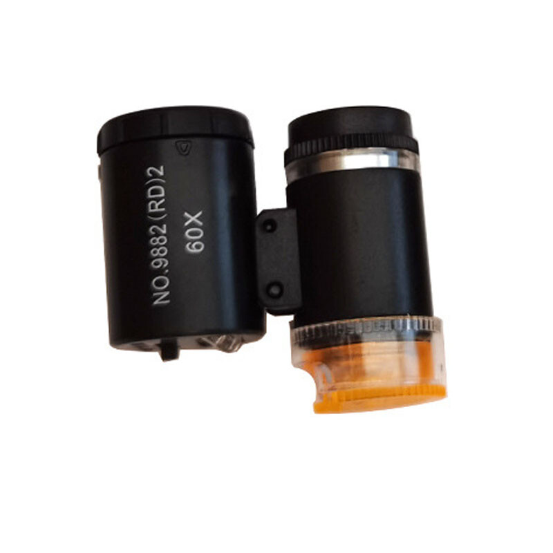 60X Black LED UV Light Illuminated Pocket Microscope Loupe Magnifier document