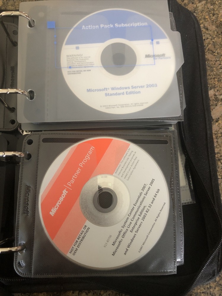 Microsoft Action Pack-Asst. Software 48 CDs- Many Keys Included