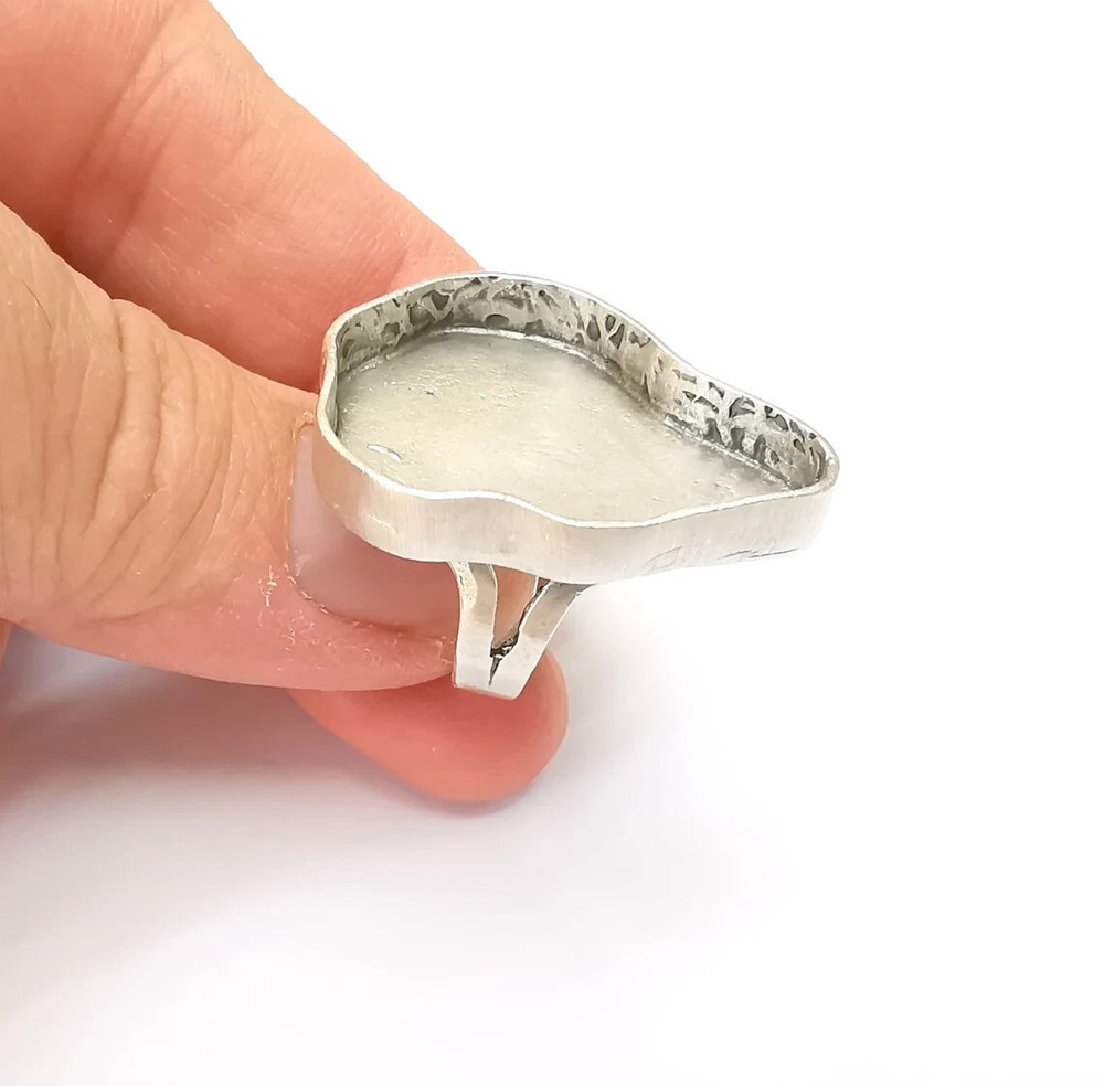 Amorphous Ring Setting Resin Ring Blank Mounting Adjustable Dried Flower Rings