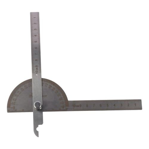 Stainless Steel 0-180° Two-Arm Protractor with Ruler