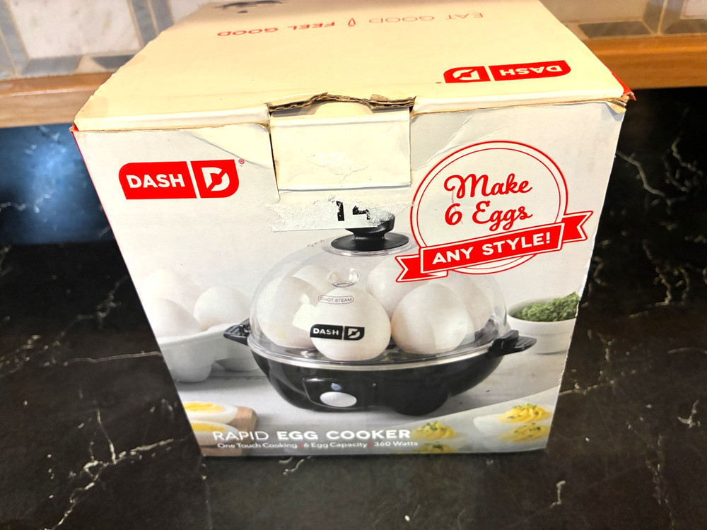 DASH Rapid Egg Cooker One Touch 6 Egg Capacity Hard Boiled Poached