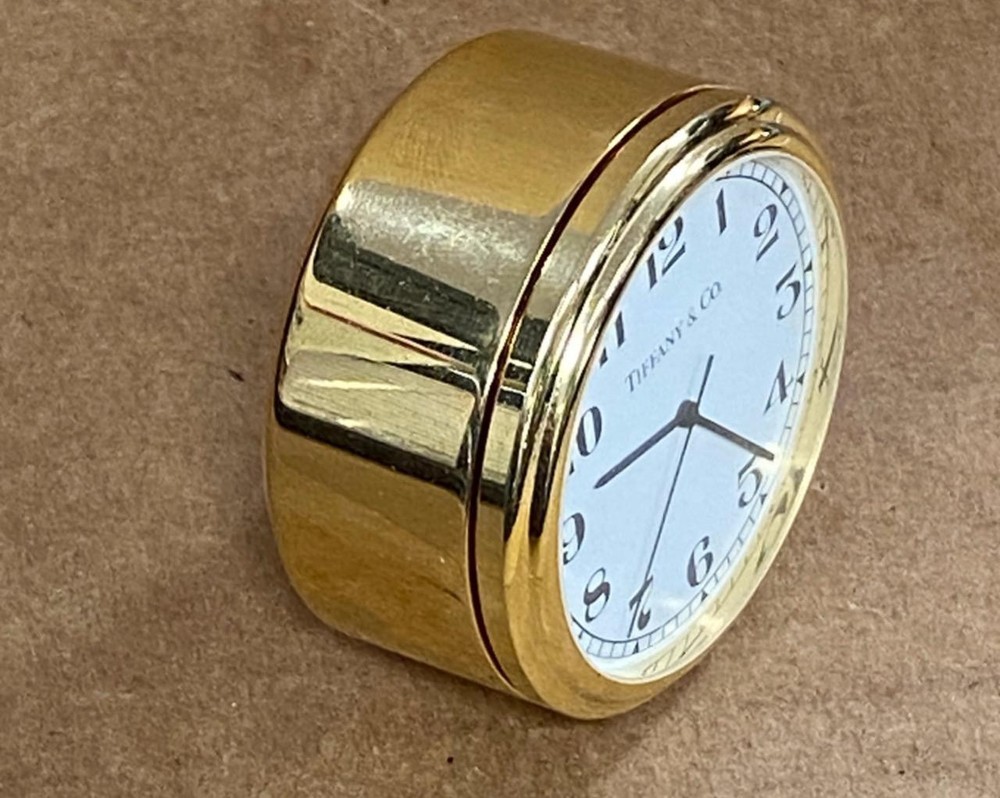 TIFFANY & CO 2" DESK CLOCK (NOT WORKING) USED.