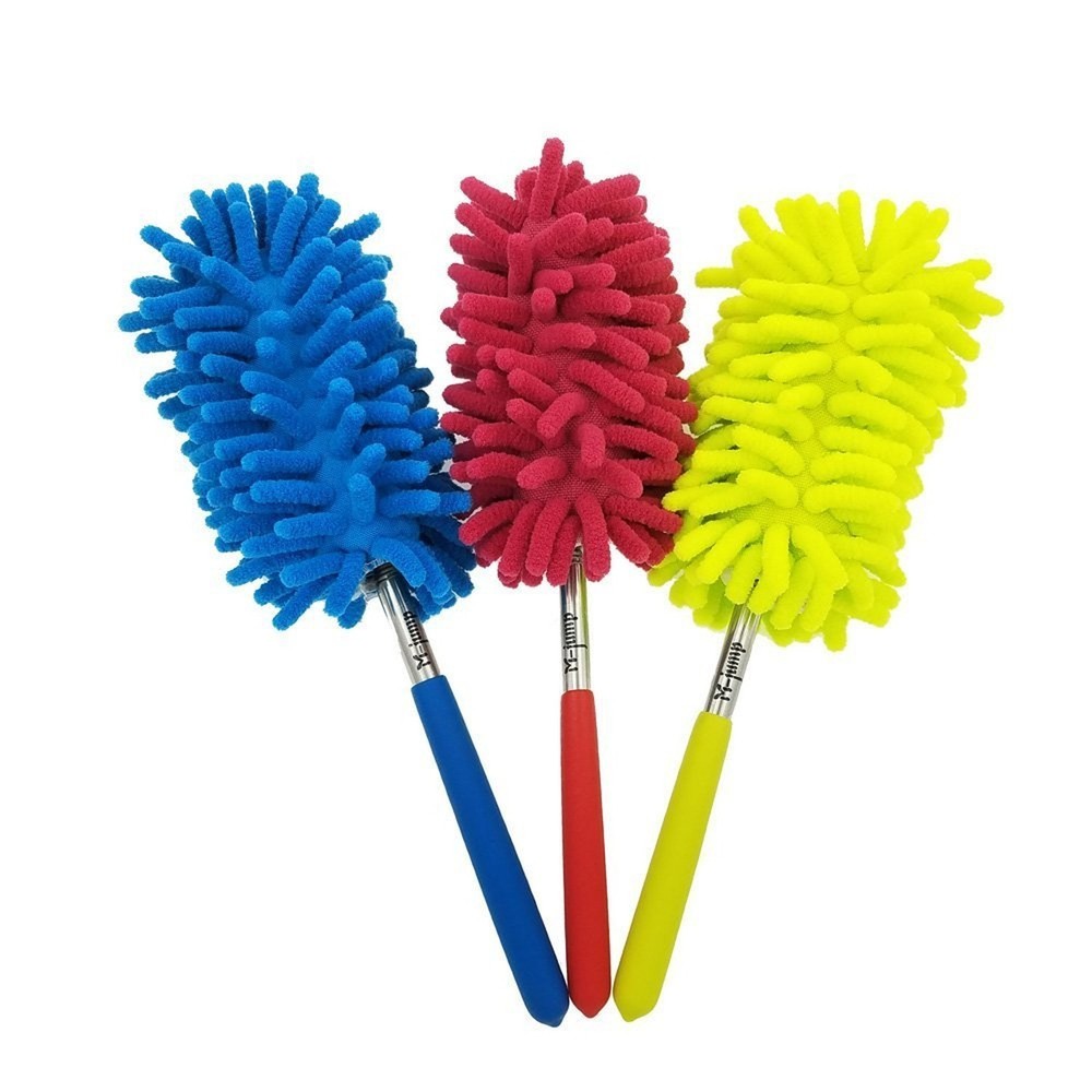 M-Jump 3 Pack Retractable Long-Reach Washable Duster for Cleaning, Microfiber...