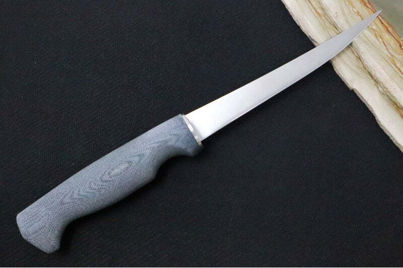 White River 6" Fillet - Black Micarta Handle