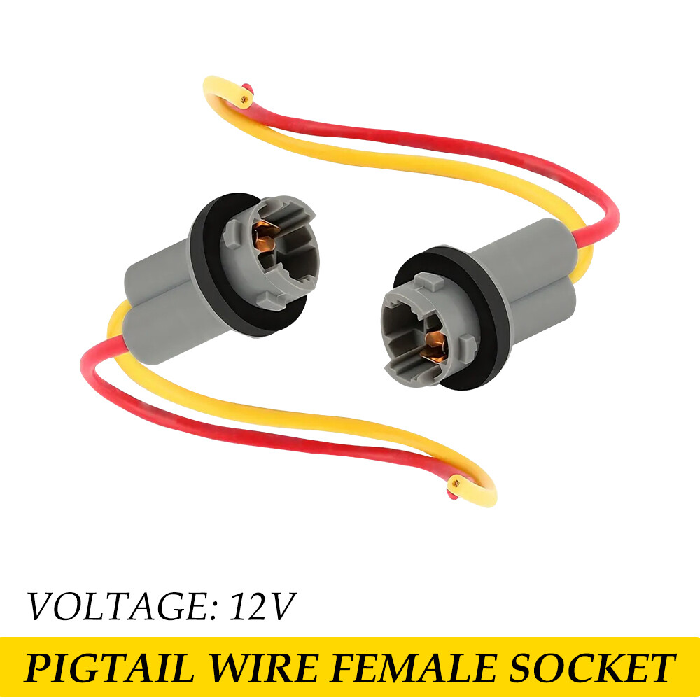Universal Pigtail Wire Female Socket T10 194 PGS Front Side Marker Light Plug
