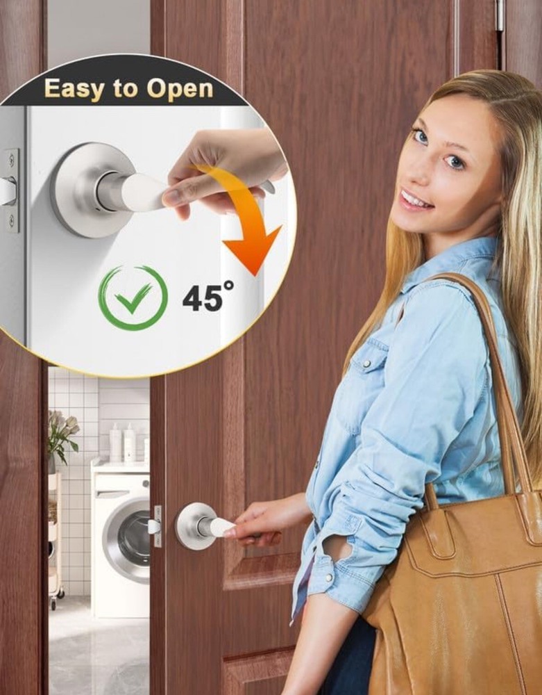 Pack Satin Nickel Modern Interior Passage Door Passage Function - Keyless 1