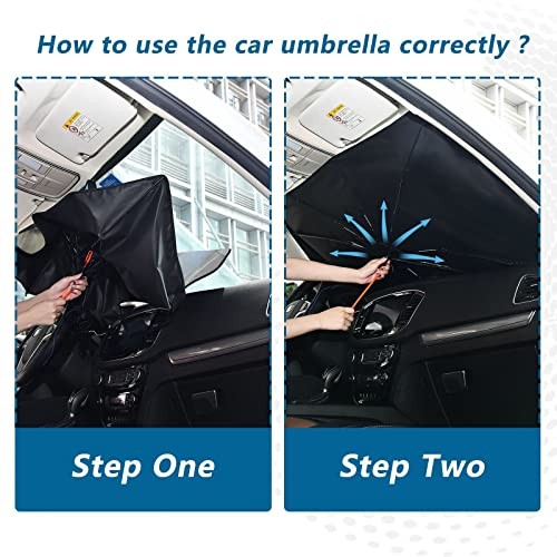 Fun Cute Cat Driving Windshield Sun Shade Umbrella Foldable Car Front multi 24