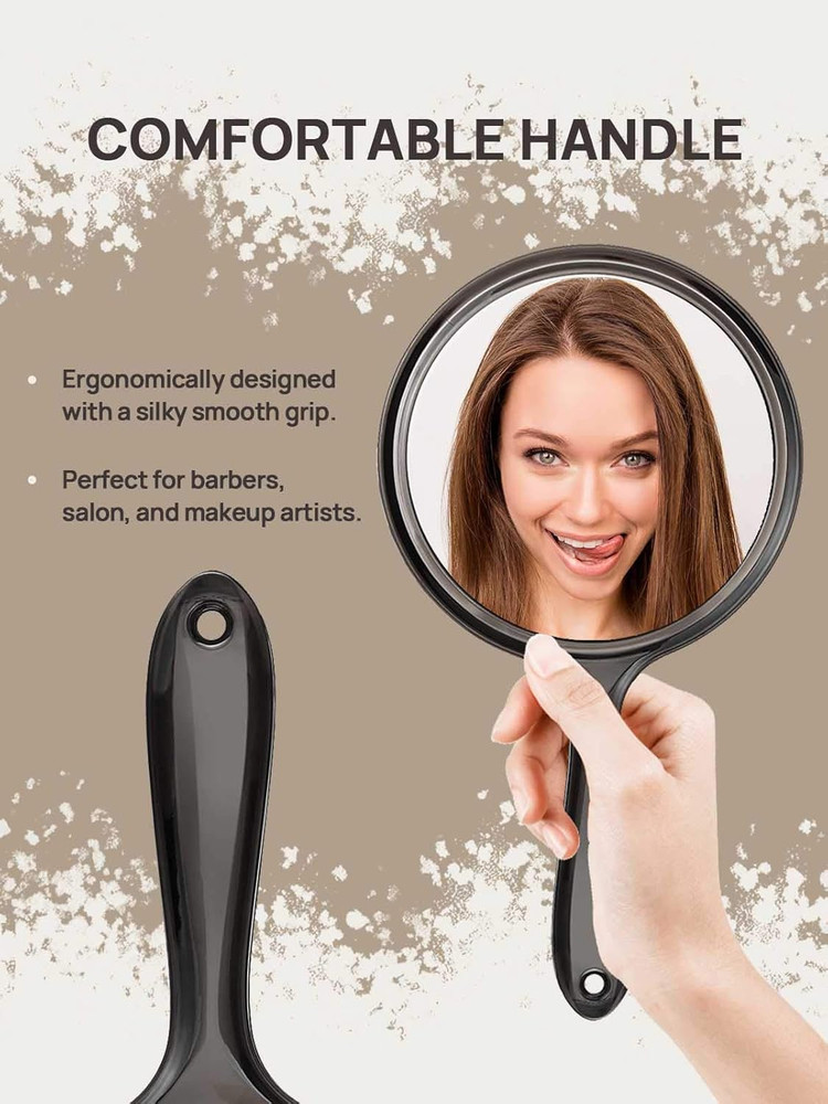 OMIRO Hand Mirror, Double-Sided Handheld Mirror 1X/3X Magnifying Mirror with Han
