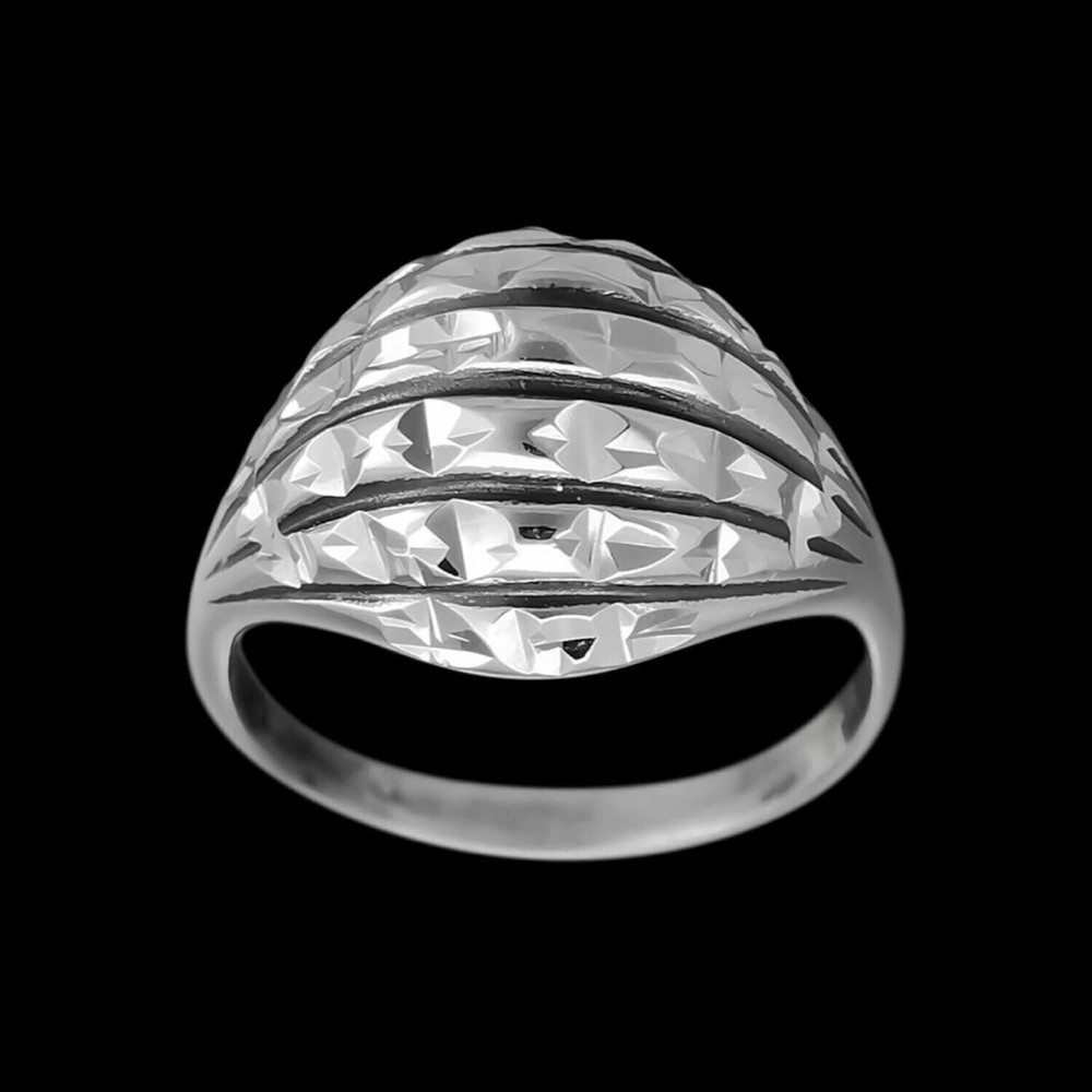 Size 7.75 - Diamond Cut Dome Ring