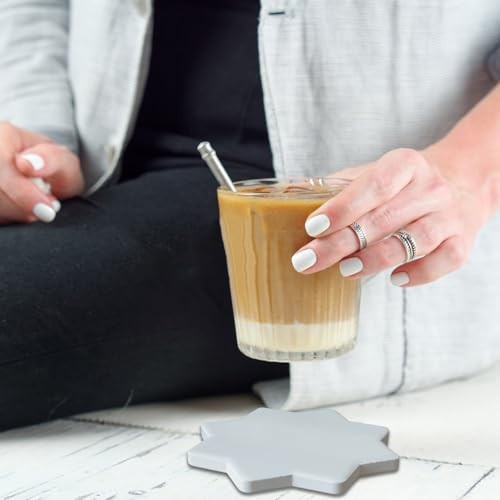 Sublimation Ceramic Octagonal Star Shape Coasters Blanks - Octagonal, 8 PACK