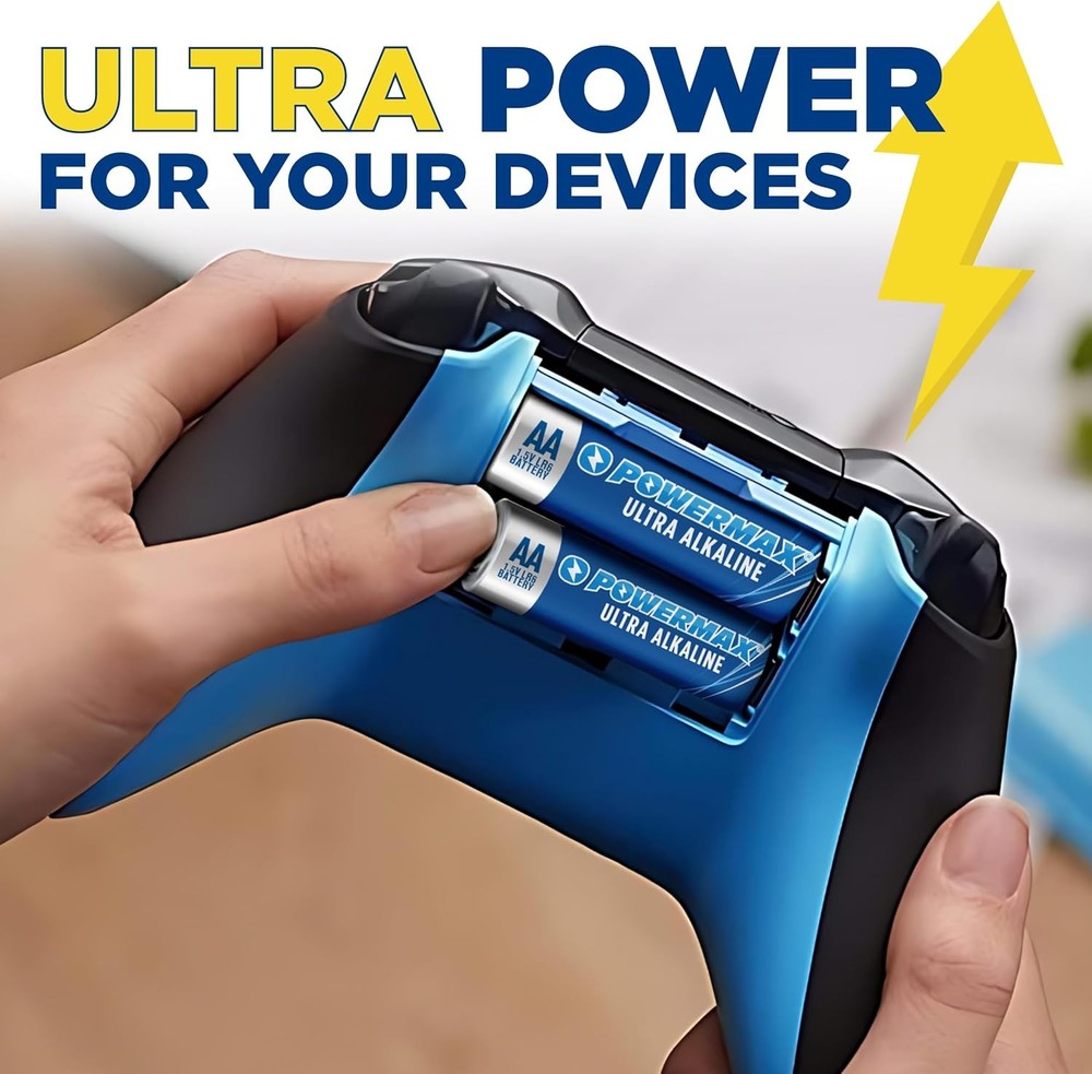Powermax 24-Count AA Batteries, Long Lasting Alkaline Battery