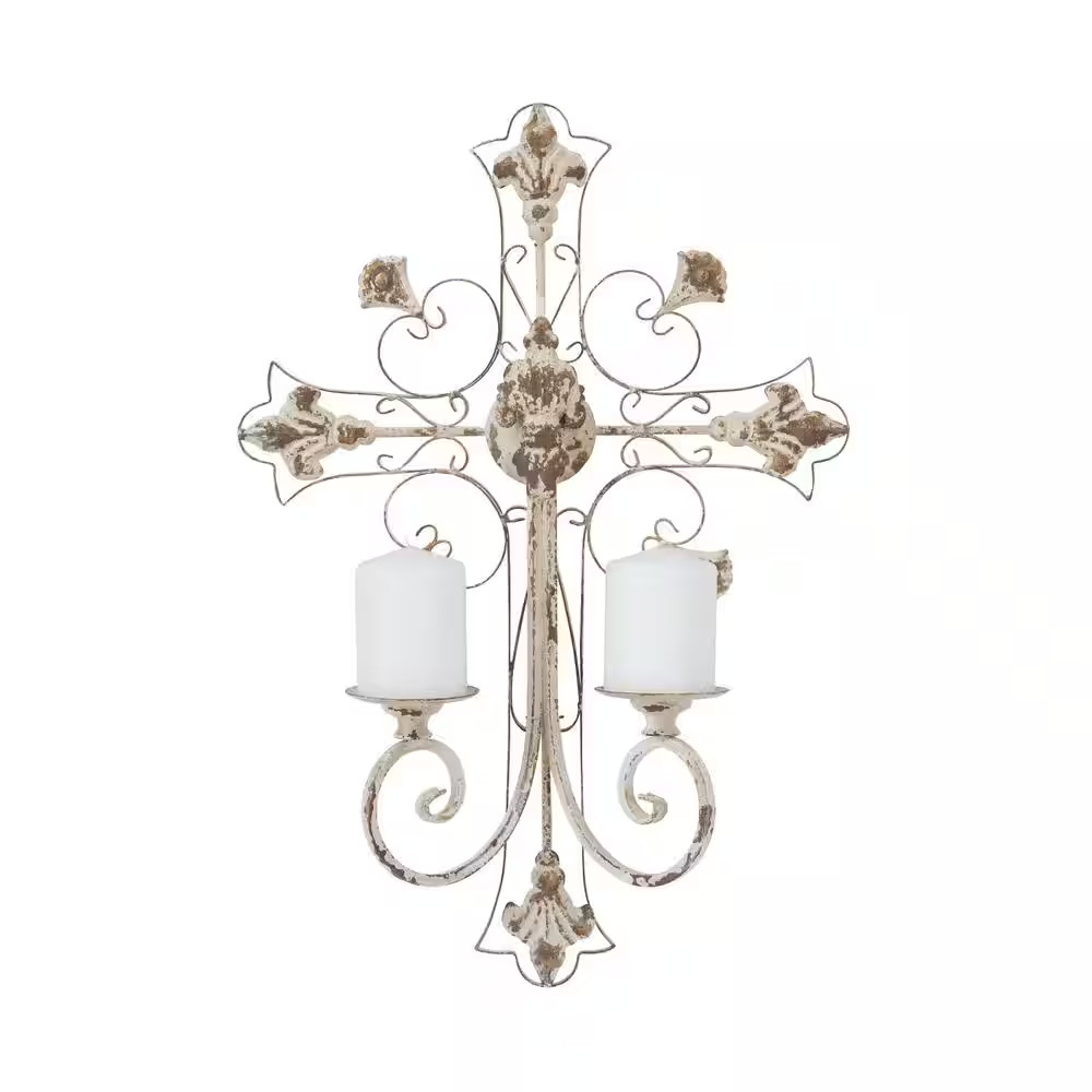 White Iron French Country Wall Sconce
